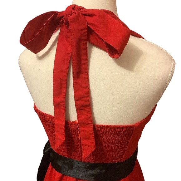 GRACE KARIN VINTAGE 1950’S STYLE HALTER FIT & FLAIRE RED DRESS/ Size S - Picture 6 of 11